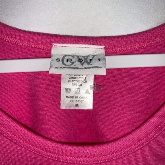 NEW G.W. Sport Women Pink Stretch Cut Out Back Exercise Tank Top Shirt Sz Medium - Picture 3 of 5